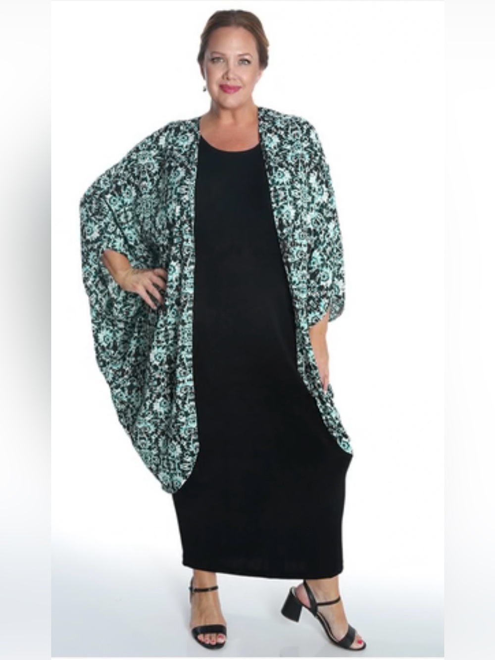 Vikki Vi Black Mint Kimono Wrap